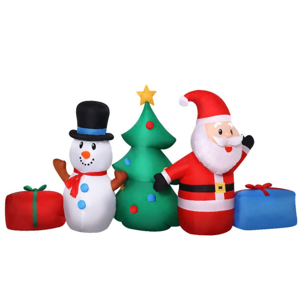 2.7M Christmas Inflatable Tree Snowman Lights Outdoor Decorations