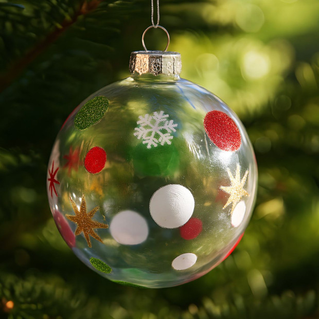 Christabelle Glass Baubles 6 Pcs with Assorted Patterns Balls Christmas Tree Decoration Ornament Image 6