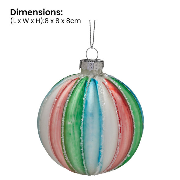 Christabelle Multi-Colour Glass Baubles 6Pcs Balls Christmas Tree Decoration Ornament Image 3