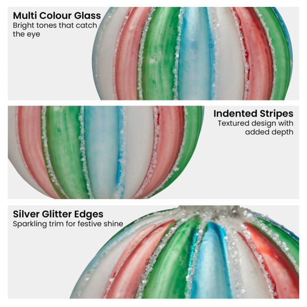 Christabelle Multi-Colour Glass Baubles 6Pcs Balls Christmas Tree Decoration Ornament Image 5