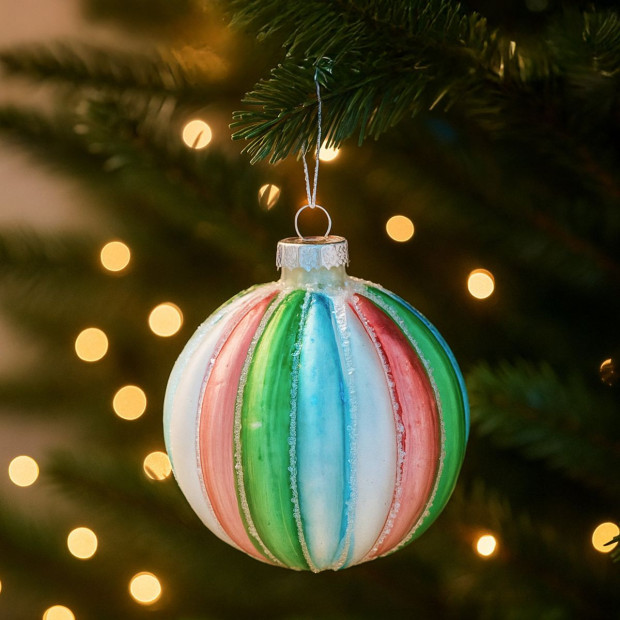 Christabelle Multi-Colour Glass Baubles 6Pcs Balls Christmas Tree Decoration Ornament Image 6