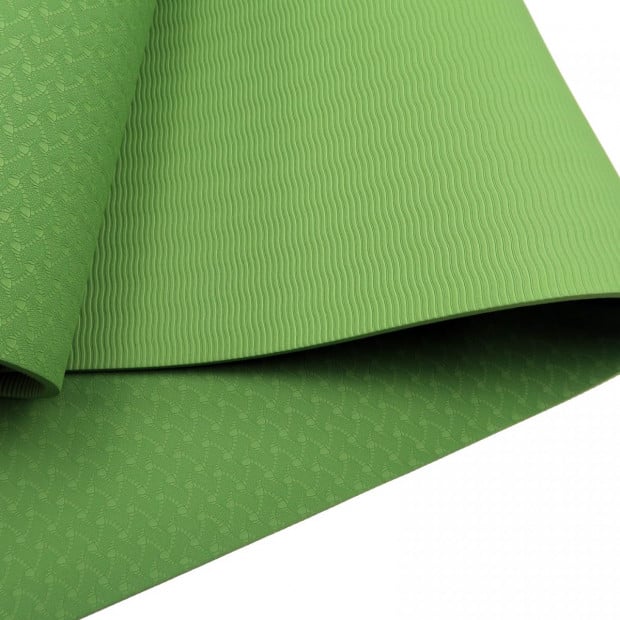 Powertrain TPE Yoga Pilates Exercise Mat 6mm - Green Image 4