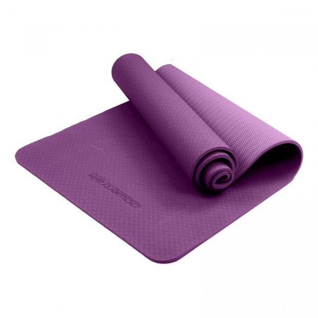 Powertrain TPE Yoga Pilates Exercise Mat 6mm - Purple Image 2