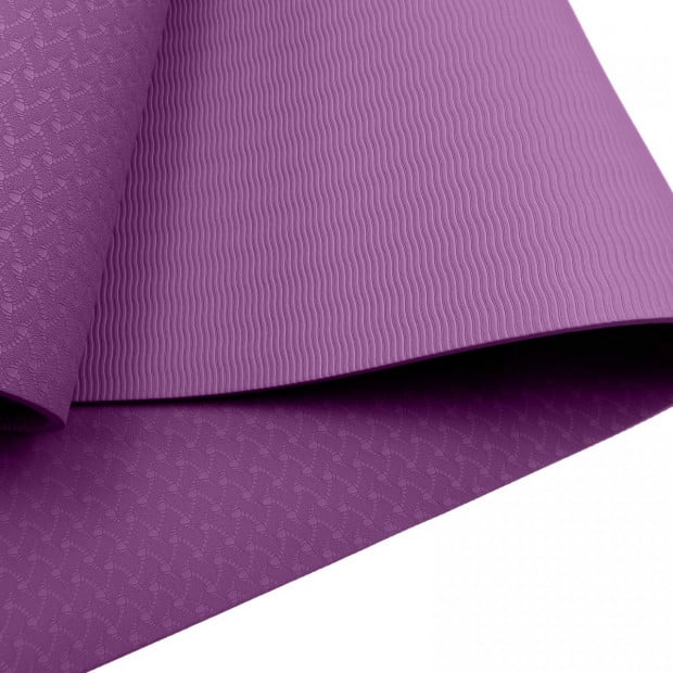 Powertrain TPE Yoga Pilates Exercise Mat 6mm - Purple Image 3