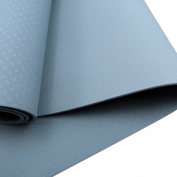 Powertrain TPE Yoga Pilates Exercise Mat 6mm - Sky Blue Image 5