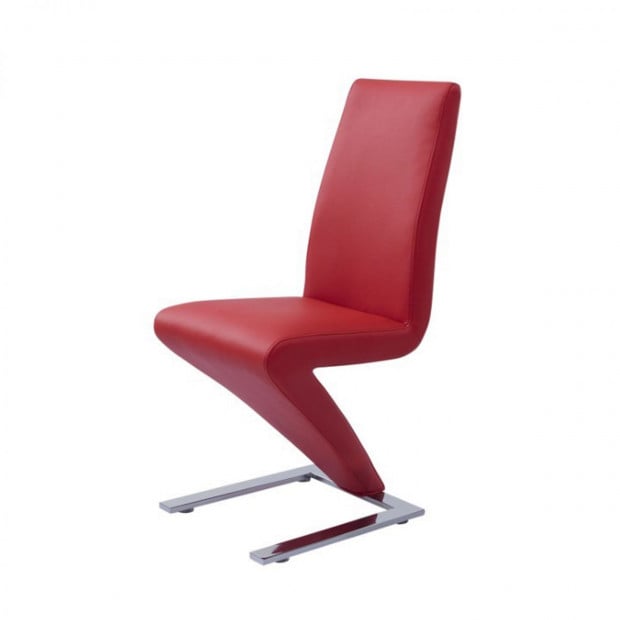 Black/Red/White Leatherette 2x Z Chair Red