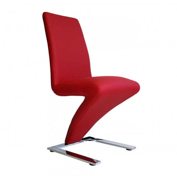 Black/Red/White Leatherette 2x Z Chair Red Image 2