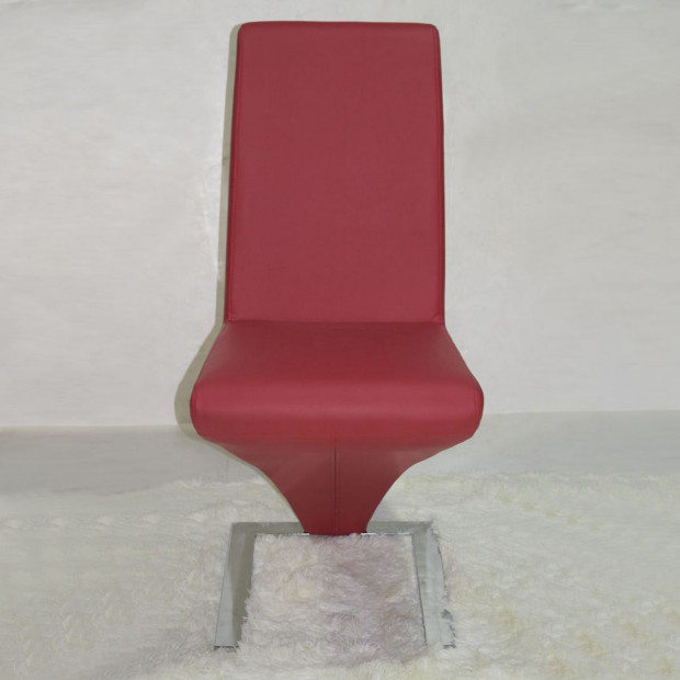 Black/Red/White Leatherette 2x Z Chair Red Image 3