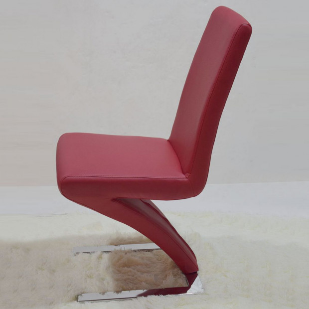 Black/Red/White Leatherette 2x Z Chair Red Image 4