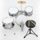 Children's 4pc Drum Kit Set - Silver Image 2 thumbnail