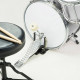 Children's 4pc Drum Kit Set - Silver Image 7 thumbnail