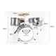 Children's 4pc Drum Kit Set - Silver Image 5 thumbnail