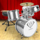 Children's 4pc Drum Kit Set - Silver thumbnail