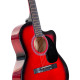 Karrera 40in Acoustic Guitar - Red Image 4 thumbnail