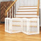 Freestanding Wooden Pet Gate 4 Panel Foldable Fence White Image 6 thumbnail