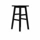 Set of 2 Wooden Back less Bar Stool - Black Image 2 thumbnail