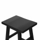 Set of 2 Wooden Back less Bar Stool - Black Image 3 thumbnail