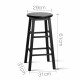 Set of 2 Beech Wood Backless Bar Stool - Black Image 1 thumbnail