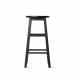 Set of 2 Beech Wood Backless Bar Stool - Black Image 2 thumbnail