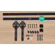 2.44m Classic Sliding Barn Single Door Track Kit Image 1 thumbnail