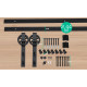 2.44m Classic Sliding Barn Single Door Track Kit Image 2 thumbnail