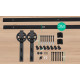 2.44m Classic Sliding Barn Single Door Track Kit Image 3 thumbnail