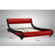 Queen Size Faux Leather Curved Bed Frame - Red Image 3 thumbnail