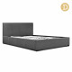 Double Size Fabric and Wood Bed Frame Headborad - Grey Image 1 thumbnail