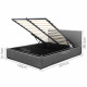 Double Size Fabric and Wood Bed Frame Headborad - Grey Image 1 thumbnail