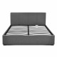 Double Size Fabric and Wood Bed Frame Headborad - Grey Image 2 thumbnail