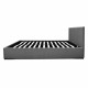 Double Size Fabric and Wood Bed Frame Headborad - Grey Image 4 thumbnail