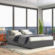 Double Size Fabric and Wood Bed Frame Headborad - Grey Image 8 thumbnail