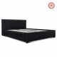 Queen Size PU Leather and Wood Bed Frame Headborad - Black Image 1 thumbnail