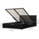 Queen Size PU Leather and Wood Bed Frame Headborad - Black Image 1 thumbnail