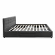 Double Size Fabric Bed Frame Headboard with Drawers - Charcoal Image 4 thumbnail