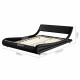 Queen Size PU Leather Bed Frame - Black Image 1 thumbnail