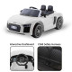 R8 Spyder Audi Licensed Kids Electric Ride On Car Remote Control White Image 7 thumbnail