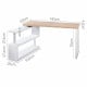Corner Desk with Bookshelf - Brown & White Image 1 thumbnail