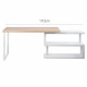Corner Desk with Bookshelf - Brown & White Image 2 thumbnail