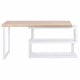 Corner Desk with Bookshelf - Brown & White Image 3 thumbnail
