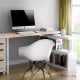 Corner Desk with Bookshelf - Brown & White Image 8 thumbnail