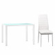 5 Piece Dining Table Chair Set - White Image 1 thumbnail