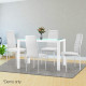 5 Piece Dining Table Chair Set - White Image 7 thumbnail
