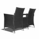 2 Seater Outdoor Wicker Rattan Furniture Bench - Black Image 5 thumbnail