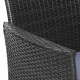 2 Seater Outdoor Wicker Rattan Furniture Bench - Black Image 6 thumbnail