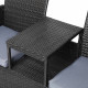 2 Seater Outdoor Wicker Rattan Furniture Bench - Black Image 7 thumbnail