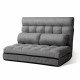 Lounge Sofa Bed Double Floor Folding Fabric Grey Image 1 thumbnail