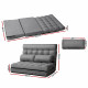 Lounge Sofa Bed Double Floor Folding Fabric Grey Image 1 thumbnail