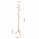 Wooden Clothes Stand with 6 Hooks - Beige Image 1 thumbnail