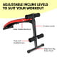 Incline sit-up bench with Resistance Bands Image 5 thumbnail